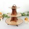 14 in Natural 3 Tier Cardboard Stand Wooden Print CUPCAKE DISPLAY Tower Party